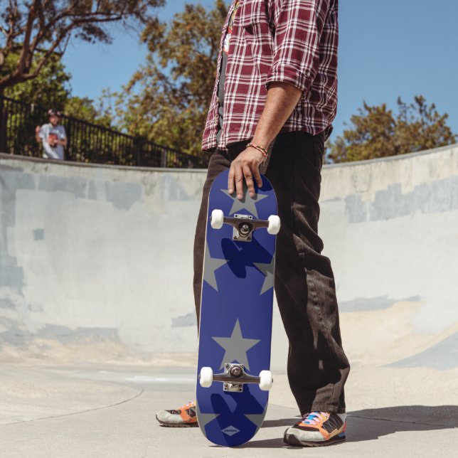 Stars gris de skateboard bleu HAMbyWG (Extérieur 2)