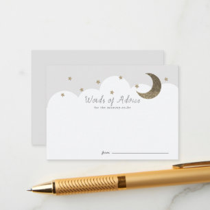 Stars Lune & Nuages Gris Baby shower Cartes de con