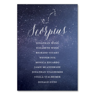 Stars Mariage Carte de siège Scorpius