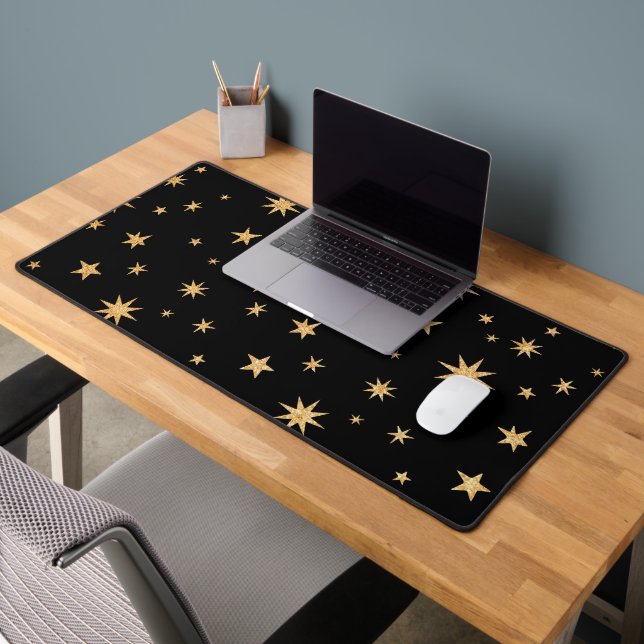 Stars Mat de bureau - Black et Gold Mousepad - Gra (Bureau 2)
