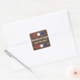 Stars patriotiques Rustique Quart juillet Stickers