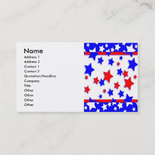 STARS & STRIPES CARTE DE VISITE ROUGE, BLANC & BLE