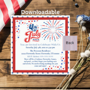 Stars & Stripes Quatrième de Juillet Invitation du