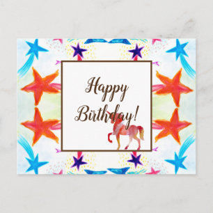 Stars & Uniocorn Carte de voeux Anniversaire