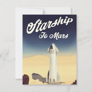 Starship to Mars Voyage spatial de style vintage.