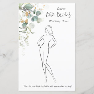 Stat jeu de Baby Shower Eucalyptus Devine la Robe