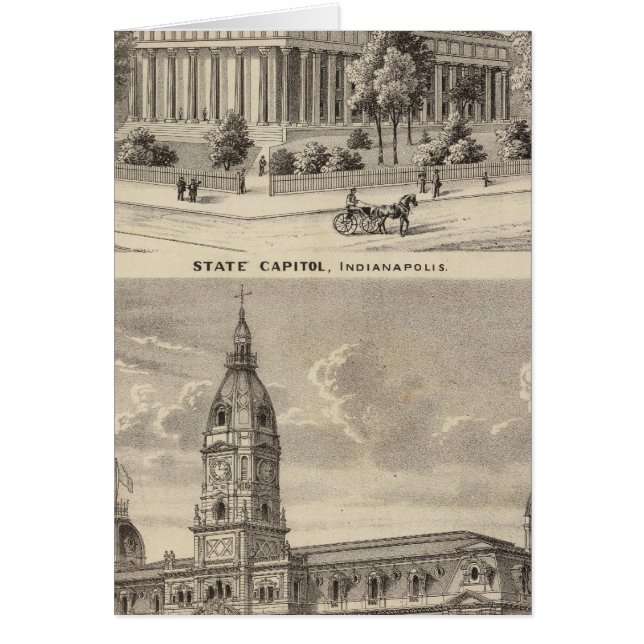State Capitol, Marion County Court House (Devant)