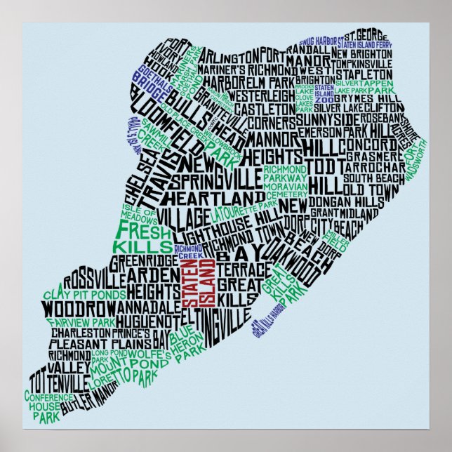 Staten Island, New York Carte Poster (Devant)