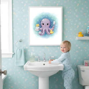 Station de lavage du poulpe Art mural pour salle d