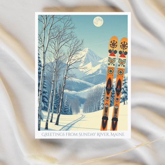 Station de ski Sunday River Maine Carte postale (Créateur téléchargé)