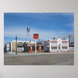 Station d'essence Bassett, Nebraska, USA Poster
