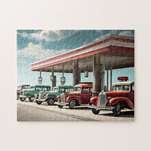 Station d'essence vintage 3 Puzzles photo Internet (Horizontal)