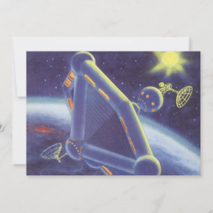 Station spatial en orbite de science-fiction vinta