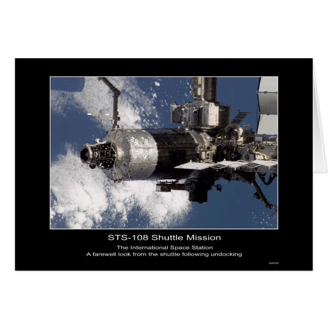 Station spatiale internationale vue depuis STS-108 (Devant horizontal)