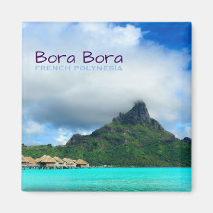 Station tropicale sur Bora Bora aimant texte
