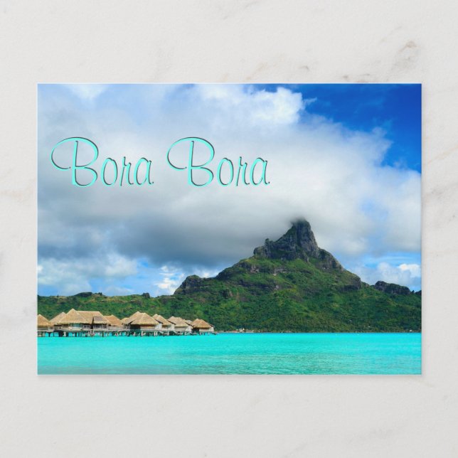 Station tropicale sur Bora Bora carte postale (Devant)