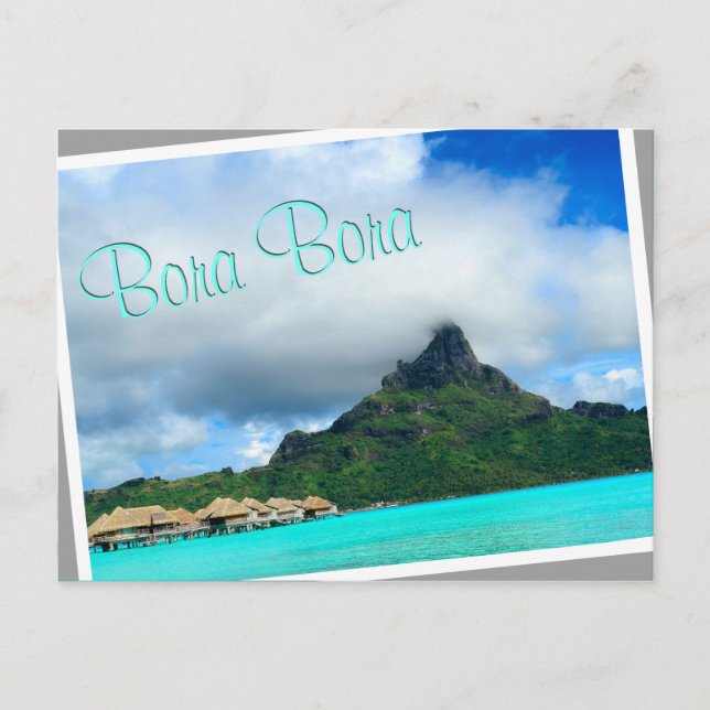 Station tropicale sur Bora Bora carte postale (Devant)