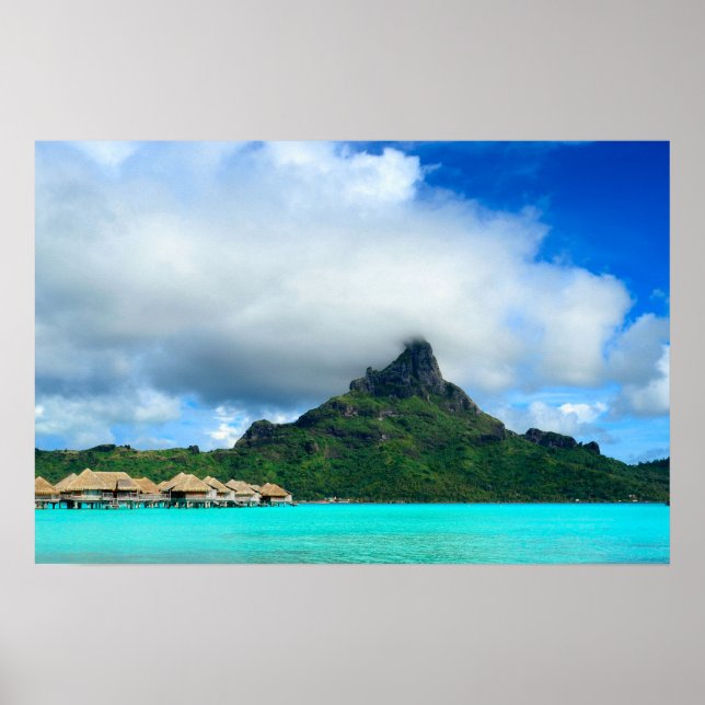 Station tropicale sur Bora Bora poster panorama (Devant)