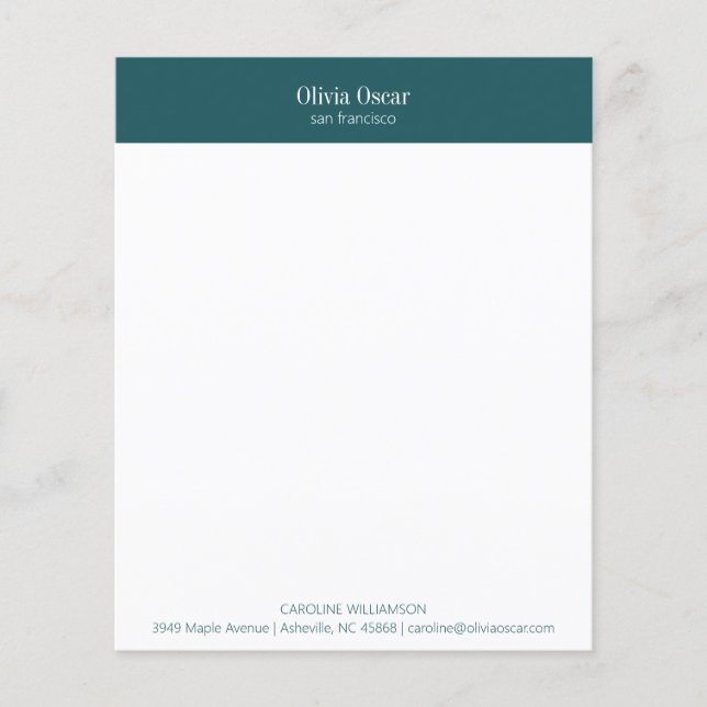 Stationery Turquoise Professionnel Petites Entrepr (Devant)