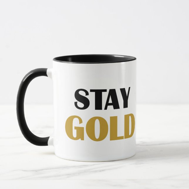STATIONNEZ GOLD Inspirational Coffee Mug (Gauche)