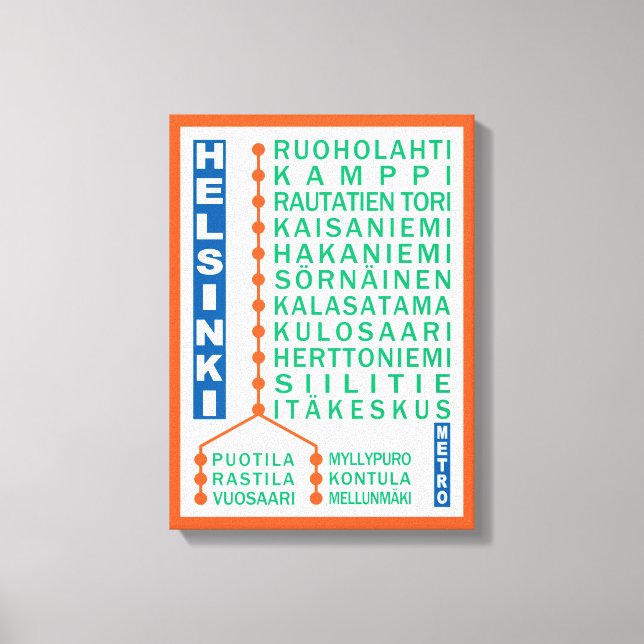 Stations de métro d'Helsinki imprimé toile envelop (Recto)
