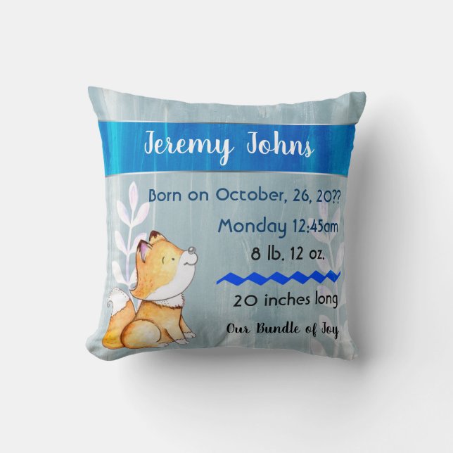 Statistiques bébé mignonne Fox Coussin mémoire de  (Recto)