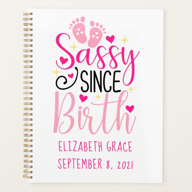 Statistiques de naissance Cœurs roses Sassy depuis (Devant)