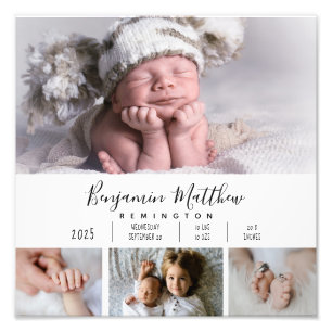 Statistiques de naissance de quatre bébés photo