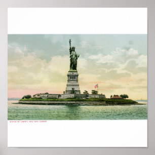 "Statue affiche vintage de liberté". New York