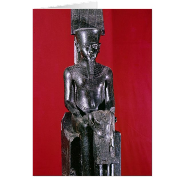 Statue assise du dieu Amon protégeant (Devant)