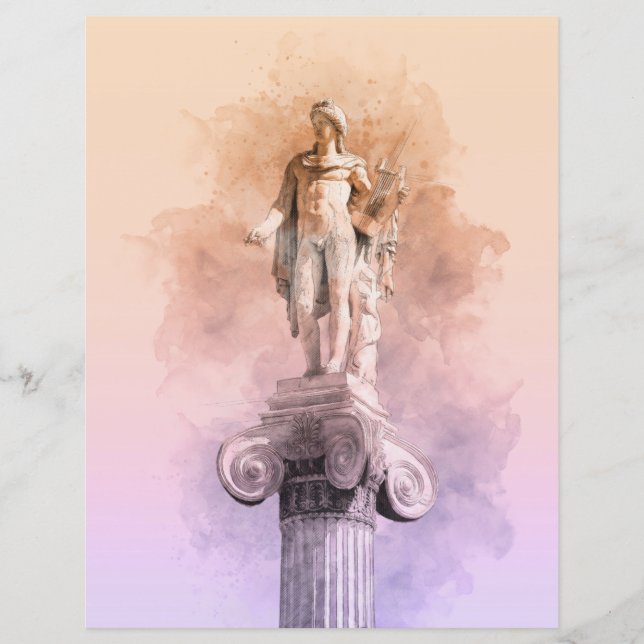 Statue classique grecque Apollo - Inspiré du marbr (Devant)