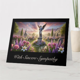 Statue d'ange avec Fleurs Carte de Sympathie