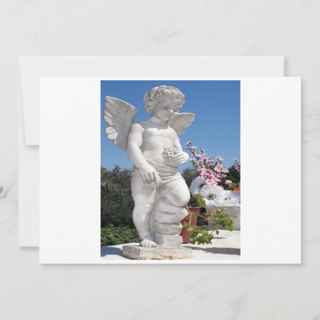 Statue d'ange en blanc et gris (Devant)