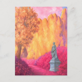 "Statue dans un jardin." Carte postale