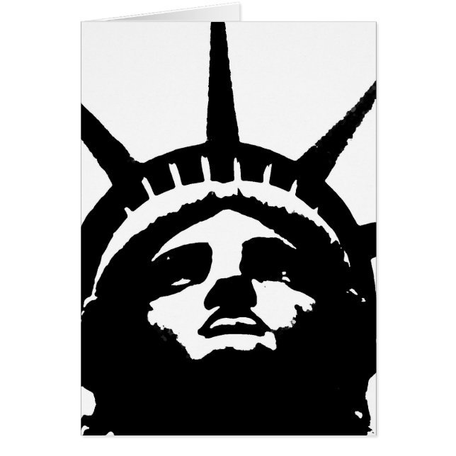 Statue d'Art Pop Noir & Blanc de la Liberté (Devant)