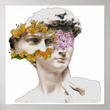 Statue De David Michelangelo Poster Floral