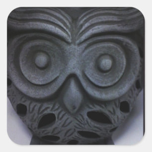 Statue de hibou personnalisée Autocollants carrés