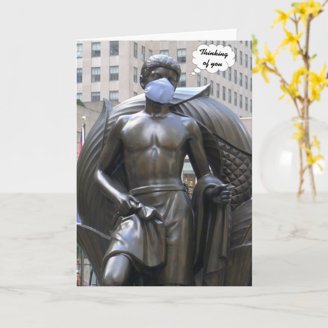 Statue de la jeunesse, Pensez à vous - carte photo (Fleur jaune)