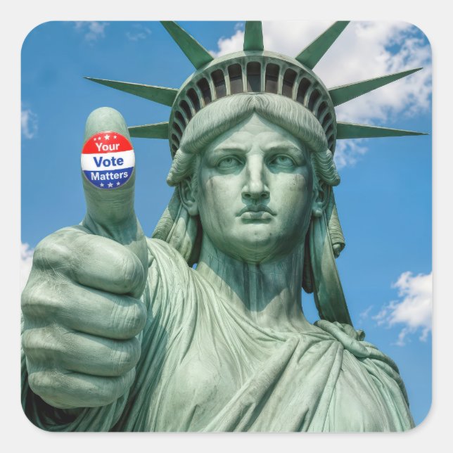 Statue de la Liberté avec autocollant d'élection (Devant)
