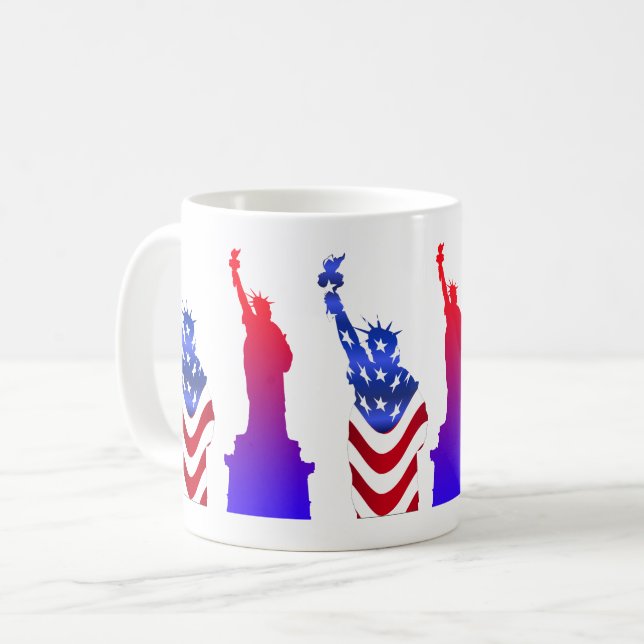 Statue de la Liberté Mug de café blanc (Devant gauche)