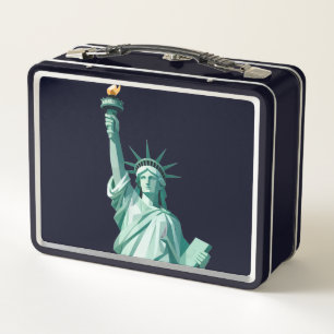 Statue de la Liberté Retro Géométrique Lunchbox