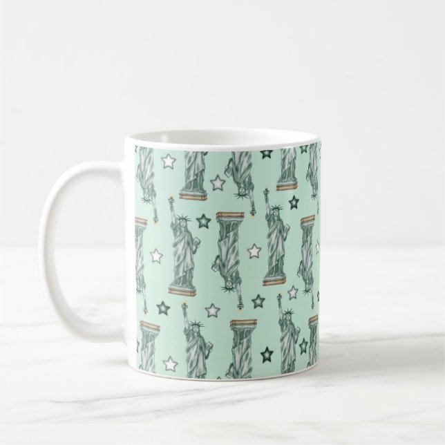 Statue de la Liberté - Tasse de café aux étoiles v (Gauche)