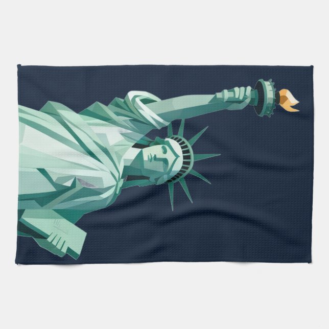 Statue moderne Liberty Serviette de cuisine (Horizontal)