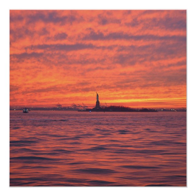 Statue of Liberty Sunset Poster (Devant)