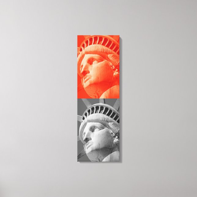 Statue rouge gris de la Liberté Toile enveloppée (Recto)