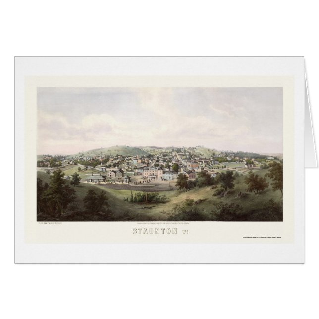 Staunton, carte panoramique de VA - 1857 (Devant horizontal)