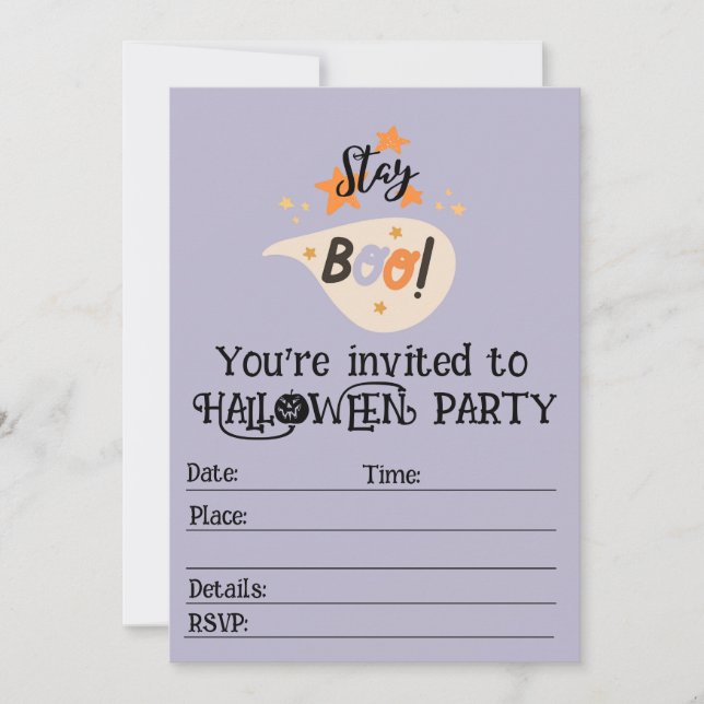 Stay Boo Halloween invitation à la fête d'Hallowee (Devant)
