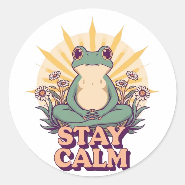 Stay Calm Frog Sticker (Devant)