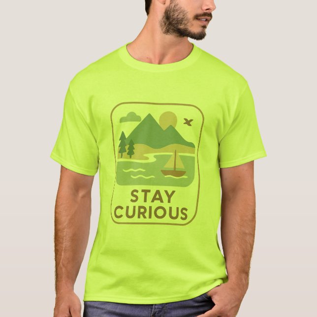 Stay Curious – Minimal Nature Inspired T-Shirt Des (Devant)