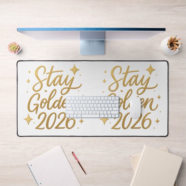 Stay Golden 2026 – Inspiring Office Mouse Pad (Bureau 1)